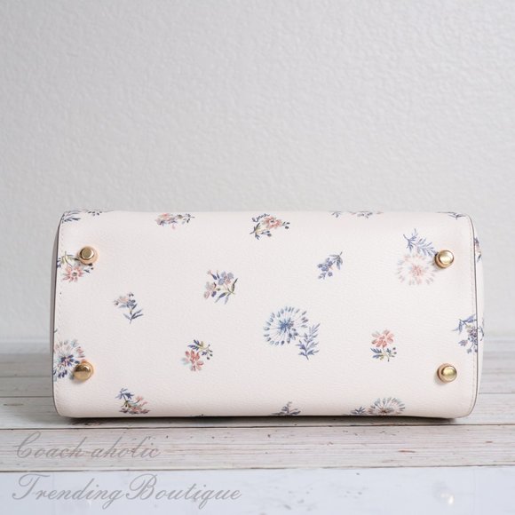 NWT Coach Dandelion Floral Print Rowan Satchel - Picture 10 of 13